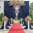 50ftx12ft Navy Blue Backdrop Curtain for Wedding Party 10 Panel 5×12FT Tall | Wrinke Free Navy Blue Backdrop Drapes Silky Draping Fabric Photo Back Drop Cloth for Baby Shower Photography Background
