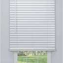 Cordless 2" Faux Wood Blind White 25 1/2 W x 48 H, Outside Mount