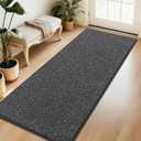 BEQHAUSE Dirt Trapper Door Mat 32" x 72", Non-Slip Washable Doormats Entrance Mat, Dirt Resistant and Absorbent Welcome Mat, Low Profile Floor Mats for Front Back Door and Entryway, Charcoal