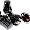 Set of 4 12x1.25 Veritek Gloss Black Acorn Bulge Tuner 1.40 Inch Wheel Locks for Select Infiniti Nissan Subaru Factory Wheels and Aftermarket Custom Wheels