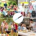 2 x Blue Steak Knife Set of 6, Stainless Steel Knifes, Full Tang Triple Rivet Steak Knives, Serated Sharp Cutlery Utility Knife