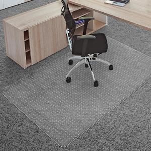 HOMEK Office Chair Mat for Medium Pile Carpets, 48" x 60" Delivered Flat Desk Floor Mat for Carpeted Floors - Easy Chair Rolling, Heavy Duty Studded Computer Chair Mat for Carpet