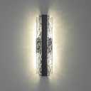 Modern Crystal Wall Sconce, 18 Inch Hardwired Wall Lamp, 4000K Dimmable Black Sconce Wall Lights Indoor Wall Mount, 26W Wall Light Fixtures for Bathroom Vanity Light, Porch, Washroom