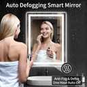 LED Bathroom Mirrors 28"x32" Bathroom Mirror with Lights for Wall, Backlit + Front Lit, 3 Colors, Anti-Fog, Dimmable Brightness for Vanity,Bathroom, Entryway, Living Room