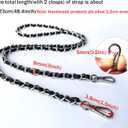 Caviar leather Purse Chain Strap Slim Wide 8mm Length 48.4inch Replacement crossbody chain strap for small handbag