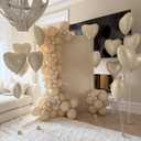 White Heart Balloons,10Pcs 18Inch Cream White Foil Heart Shaped Balloons