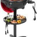 QPMR Electric Grill Outdoor/Indoor,Portable BBQ Grill with Nonstick Surface,200 Square Inches Indoor Electric Barburcue Grill with Adjustable Heat,Stand/Tabletop,for Patio/Yard/Home(Red)