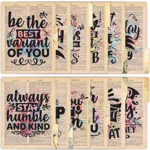 PARTH IMPEX 12 Pack Decorative File Folders, 1/3 Cut Tab with Assorted Positions, Letter Size Paper Holders (9.37 x 11.75) Matte Finish Laminated for Office School Work - Motivational Quotes Design