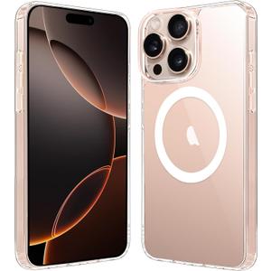 Magnetic Case for iPhone 16 Pro Max Case 6.9-Inch, Compatible with MagSafe Wireless Charging, Transparent Anti-Scratch Back Shockproof Slim Thin Phone Case Cover (Clear)