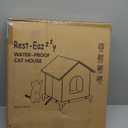Rywell Cat Houses for Outdoor, Insulated&Weatherproof Outdoor Cats Shelter for All-Season,Easy Assemble with Ground Stakes, Door Flap & Elevated Base