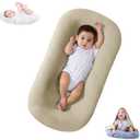 Lucakuins Baby Lounger, Bionic Design Baby Lounger for Newborn 0-24 Months, Soft Organic Cotton Breathable Lounger for Infants (Apricot Baby Lounger)