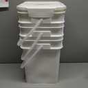 White Pails and Lids - Heavy Duty Buckets for Storage - Economical, Durable and Easy to Use (4Gallon 3Pack)