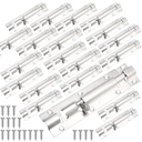 SINJEUN 30 Pack 5 Inch Barrel Bolt, Stainless Steel Slide Lock, Thickened Door Latch Slide Latch Lock with 160 Mounting Screws, Sliding Latch Hardware for Door Locking, Silver