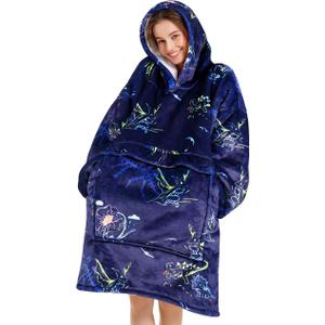 Narecte Cozy Oversized Blanket Hoodie Wearable Blanket Adults Soft Hooded Blanket Hoodie Birthday Gifts for Women Christmas ( 10 year)