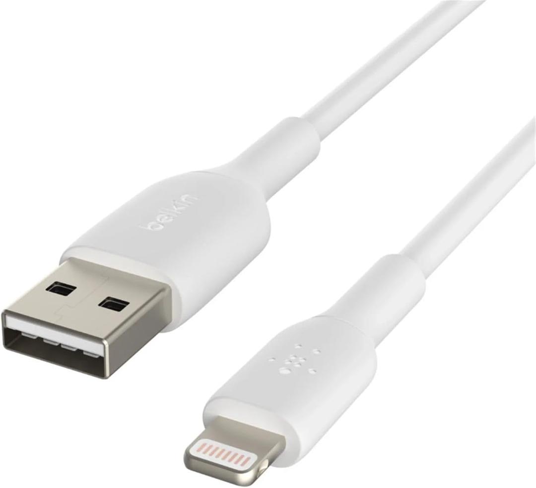 Belkin BoostCharge Lightning Cable - 6.6ft/2M - MFi Certified Apple iPhone Charger USB to Lightning Cable - iPhone Cable - iPhone Charger Cord - Apple Charger - USB Phone Charger - White