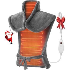 Snailax Heating Pad for Neck and Shoulders and Back, Large Heating Pad for Neck and Shoulders, Electric Heated Wrap, 6 Heat Settings & Auto Shut Off, Washable,Gifts (24" x 33"Gray)