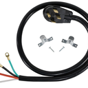 Certified Appliance Accessories 50-Amp Appliance Power Cord, 4 Prong Range Cord, 4 Wires with Eyelet Connectors, 4 Feet, Copper Wire