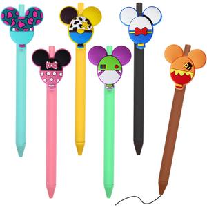 6 Pcs Cute Mouse Head Character Ears Pens Multi Color Pencil Nootbook Signature Office Desk Stationary Accessories for Teacher School Office Supplies