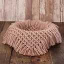 Coberllus Newborn Baby Photo Props Blanket Handmade Knitted Twist Wrap Posing Aid Backdrops for Boy Girls Photography Shoot (Dusty Pink) 18x18