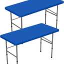 BDDC 2 Pack Rectangle Fitted 4ft Table Cover  24" x 48" Stretchy Spandex Royal Blue Table Cloth, Washable & Wrinkle-Resistant Tablecloth for Tables, Indoor/Outdoor Picnics, Patios & Events