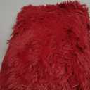 MEGO Luxury Fluffy Body Pillow Cover, 20x54 Shaggy Faux Fur Body Pillow Case, Red Soft Plush Fuzzy Body Pillowcase, Decorative Furry Long Bed Pillow with Zipper Closure Hug Pillow for Bedroom Red
