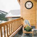 Wall Clock Vintage Style Inodor Outdoor Clock 16 Inch Large Wall Clocks Waterproof with Thermometer for Living Room Patio Pool Garden (Bronze)