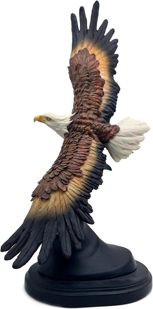 19 Inch Large Bald Eagle Statue Resin Sculpture Frgurine Gift for Home Office Living Room Desktop Display Decorative Decoration