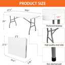Folding Table 6ft, Heavy Duty Portable 6 Foot Foldable Table Plastic Large Folding Tables Indoor Outdoor for Camping, Picnic, Wedding and Party, White