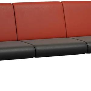 Wonline 3 Seat Waiting Room Chair with Armrest PU Leather Office Furniture, Office Guest Seating Lobby Conference Reception Chairs for Airport Clinic Hospital Bank Salon Barber(Red&Black)