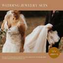 Brishow Green Necklace and Earring Set Rhinestone Formal Wedding Jewelry Sets for Women (blue and gold)