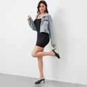 Womens Kitten Heels Square Closed Toe Stiletto Mule Heels Slip on Sandals Comfort Dress Party Pumps (8)