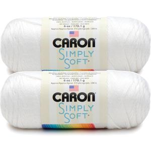 Bulk Buy: Caron Simply Soft Yarn Solids (2-Pack) (White)