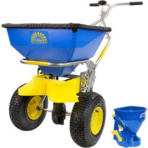 Spyker Winter Weather De-Icing Kit: Ergo-Pro 50 Pound Winter Spreader with 5 Pound Handheld Spreader