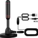 TV Antenna Indoor Antenna for Smart TV with 2 Amplifier Signal Booster for Long Range Reception and All Smart TVs HD Digital Antenna for Local Channels Supports 4K 1080p (Red)