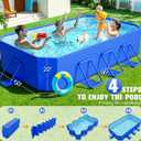 StarOcean 2026 Foldable Pool, Large Non-Inflatable Swimming Pool for Kids,Adult Collapsible Pools Hard Plastic Shell, Oversized Thickened,Portable Folding Kids Pools for Backyard 90"x50"x20"-Blue