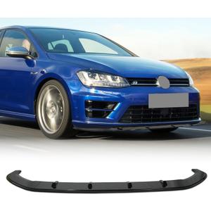 Front Bumper Lip Compatible with 2013-2016 Volkswagen Golf 7 MK7 GTI R Rline,Glossy Black/Carbon Fiber Look Splitter