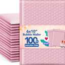 GSSUSA Bubble Mailers 6x10 Inches 100 Pack Size 6x9” Bubble Mailer Envelopes Small Packaging Mailing Envelope Bags Shipping Bag Bulk Pack Self Seal Package Mail Packing Business Supplies, Sakura Pink