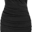 GRACE KARIN Women's Sexy Spaghetti Straps Cocktail Dresses for Wedding Guest Ruched V-Neck Bodycon Dress, S