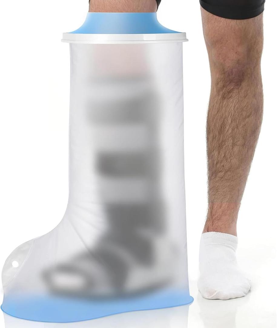 Waterproof Extra Wide Leg Cast Cover for Showering After Surgery with Non-Slip Bottom, Extra Large Waterproof Foot Protector Cover for Plus Size Adults, Lager Casts, Surgery Casts Boots, Reusable