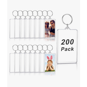 Yaomiao Acrylic Photo Frame Keychain Holder Photo Picture Insert Blank Keyring for DIY Craft