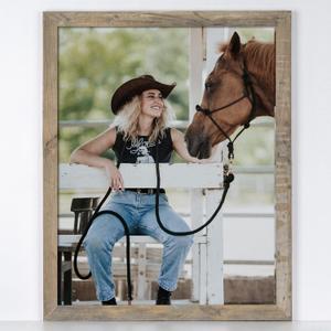 Fun Memories 22x28 Picture Frame, 100% Reclaimed Barnwood Frame 22 x 28, Rustic Farmhouse Poster Frame 28x22 with Tempered Glass, Distressed Wood Frame 22"x28" Wall Decor Gallery Frames (Natural)