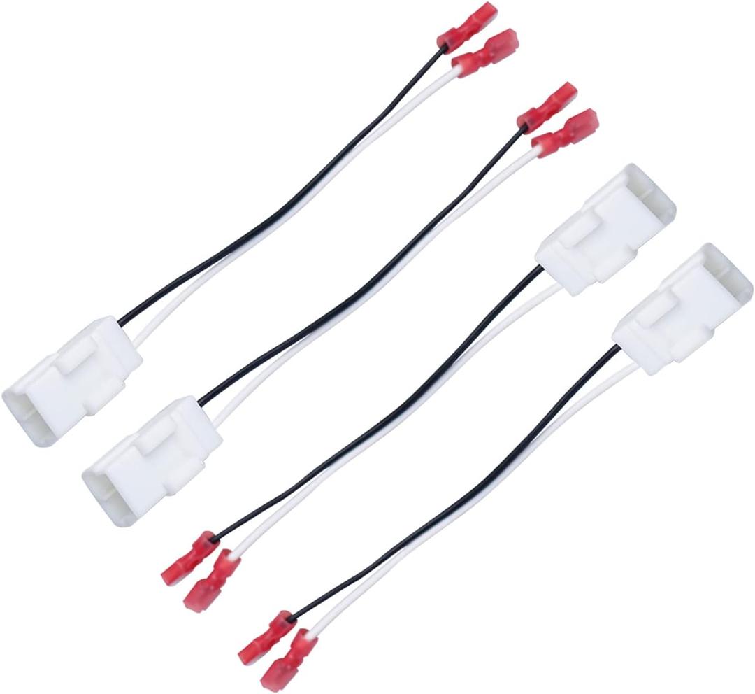 72-6514 Speaker Adapter Wire Harness Compatible with Dodge Chrysler Town & Country Dakota Ram Wrangler Car Front and Rear Door Speaker Wiring Harness Speaker Connector (4Pcs)