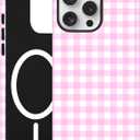 Jusy Compatible with MagSafe Checkered Case for iPhone 14 Plus, Cute Aesthetic Plaid Magnetic Phone Case, Soft TPU and Hard PC Protective Phone Cover for Women GirlsMatte - Pink Plaid