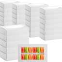 Dicunoy 30 Pack Macaron Boxes for 12, Macaron Gift Box, White Bakery Boxes with Clear Window, Cookie Packaging Box for Strawberry Gift, Chocolate, Truffles Cake, Desserts, Mini Cupcakes, Muffins