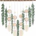Sggvecsy 21 Eucalyptus Wall Hanging Decor Artificial Eucalyptus Plant Fake Greenery Leaves Boho Wall Decor with Wooden Stick for Bedroom Bathroom Kitchen Rustic Farmhouse Home Living Room Decoration