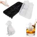 Dog Ice Cube Tray Mold - 3D Labrador Shape Ice Cube Trays, Cute Ice Cube Molds for Whiskey Bourbon, 4-Hole Large Fun Shapes Ice Cube Trays, Funny Dog Gifts for Dog Lovers Women Men