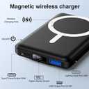 AOGUERBE for MagSafe Portable Charger, 10000mAh Magnetic Power Bank 22.5W Fast Charging, Mini Battery Pack Wireless with LED Display&Foldable Stand for iPhone 17/16/15/14/13/12 Series (Obsidian Black)