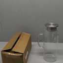 2 Liter 68 oz Glass Pitcher with Lid and Spout, Bivvclaz Glass Carafe for Hot/Cold Water, Large Iced Tea Pitcher for Coffee, Juice and Homemade Beverage
