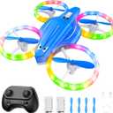 Drones for Kids With Cool Light, Kids Drone with 3D Flip, Altitude-Hold, Self-Rotation, Headless Mode, 3 Speed Modes, One-Click Take-off/Landing, Mini Drone for Christmas, Beginners, Indoor (Blue)
