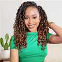 Locs Crochet Hair 14 Inch, 8 Packs Upgraded Crochet Hair for Black Women, Pre Looped Crochet Faux Locs With Curly Ends (14 Inch (Pack of 3), T30#)